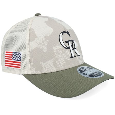 New Era - MLB Camo trucker Cap - Colorado Rockies MLB Armed Forces Day 9FORTY Mc Stone/Olive A-frame Trucker @ Hatstore