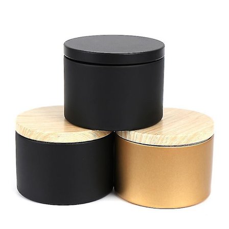 Ljusburkar med lock i bulk Runda behållare Tennburkar Förvaringslåda