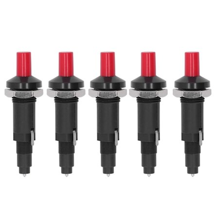 5 stk Piezo-tenner 1 ut 2 gnist PP-skall trykknapp Grilltennere for utendørs matlaging