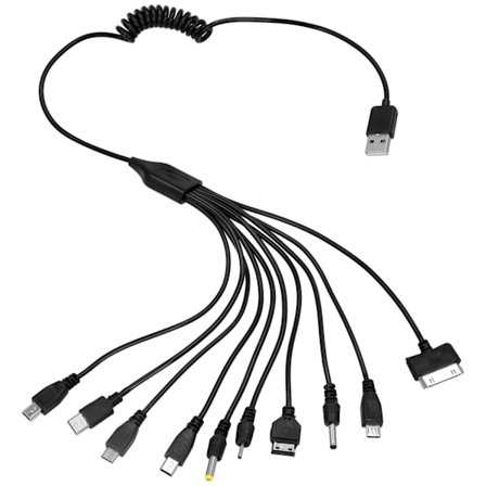 Multifunktionell 10-i-1 Laddningskabel