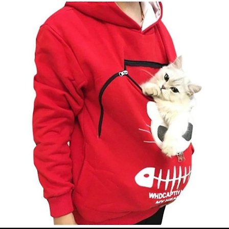 Sweatshirt Kattälskare Hoodie Känguru Hund Husdjur Tassar Pullover Kramväska Sweatshirt Ficka