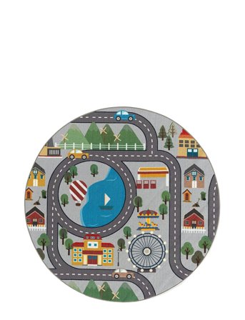 KM Home Play Road - Multi/patterned - 120X120CM ROUND