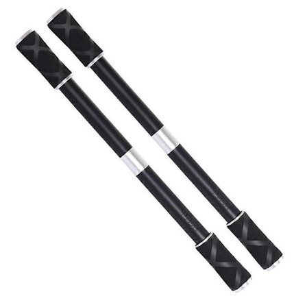 Pen Fidget Spinner Roterende Legetøj Voksne Antistress Anti-Slip Hånd Spinner Legetøj Sort+Sølv, 2 stk{YFL}