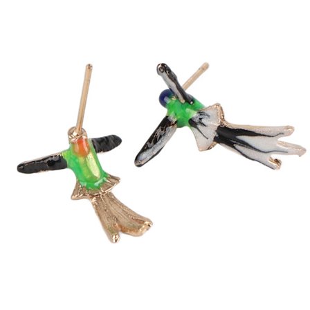 Simulerade Kolibri Metall Örhängen för Kvinnor Flickor Söt Fågelgåva