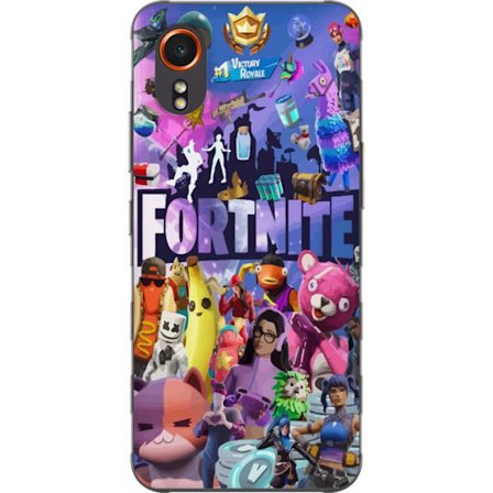 Kompatibelt Mobildeksel til Samsung Galaxy Xcover7 Fortnite kollasje Victory Royale karakterer skinner plyndre fargerik Fortnite spill design