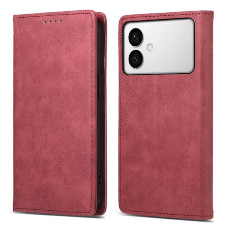 ABEEL Samsung Galaxy S26 Edge Plånboksfodral RFID Skydd Konstläder - Röd