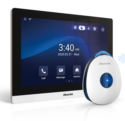 AKUVOX Indoor-Station C319A, Touch Screen, Android, POE, Wi-Fi, Bluetooth, 1 MP cam, RF-Modul und SOS Pendant (869)