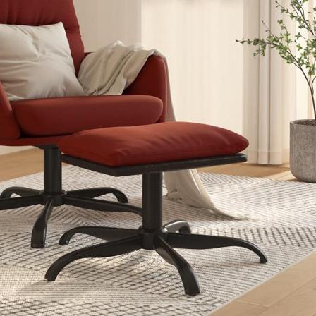 Vidaxl Fotpall Vinröd 60x60x39 Cm Tyg Och Konstläder Röd