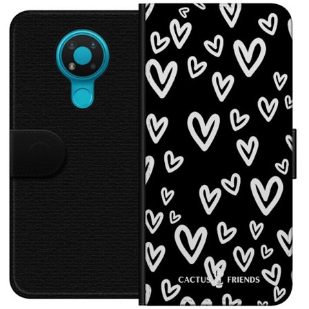 Yhteensopiva Lompakkokotelo Nokia Nokia 3.4 Cactus and Friends - Handdrawn Love Chaos