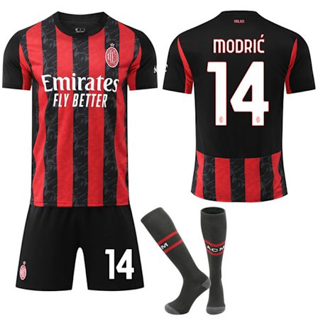 AC Milan Kotijalkapallopaita Sukkien Kanssa Lapsille ja Aikuisille No.14 Modric Yhteensopiva[JUN]