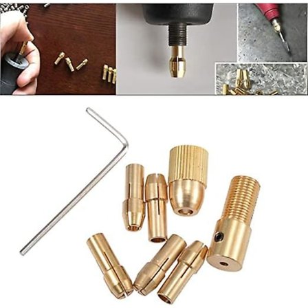 Miniatyr messingbor med 0,5-3,0 mm chuck for mikro vribor Chuck(7 stk)