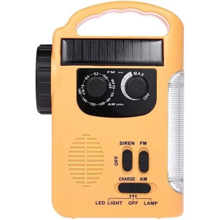 1 stk. solcelledrevet håndradio multifunktionel LED-belysning, mobiltelefonopladning AM/FM-radio