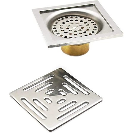 1 kpl Lattiakaivo 100x100 Inox Lattiakaivo 100mm Kylpyhuoneen Lattiakaivo Hopea Paksu Ruostumaton Teräs Lattiakaivo Hajunestolle, Tukkeutumisenestolle