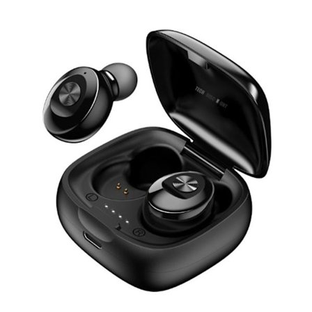 In-ear hörlurar - TECH DISCOUNT - Bluetooth 5.0 - Lång batteritid - Bullerdämpande - Svart