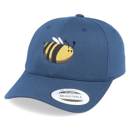 Iconic - Blå adjustable Keps - Chubby Bee Navy Curved Adjustable @ Hatstore
