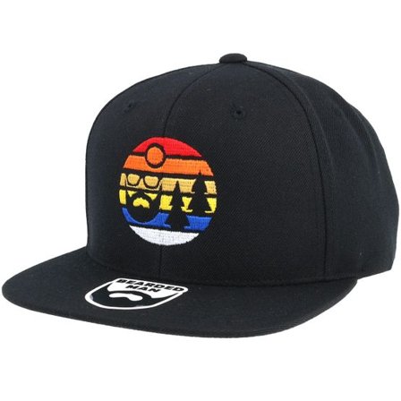Bearded Man - Svart snapback Keps - Sunset Logo Black Snapback @ Hatstore
