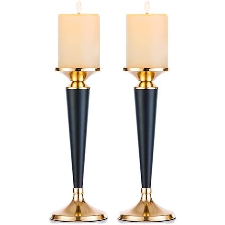 2 delar guld metall pelare ljusstakar, bröllop, ljusstake centerpieces med stativ dekoration Idealisk för bröllop, speciella evenemang, fester