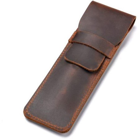 Håndlaget pennal i skinn for flere penner