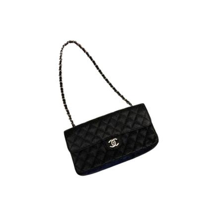 Chanel Vintage, Pre-owned Leather chanel-bags Zwart, Dames, Maat:ONE Size
