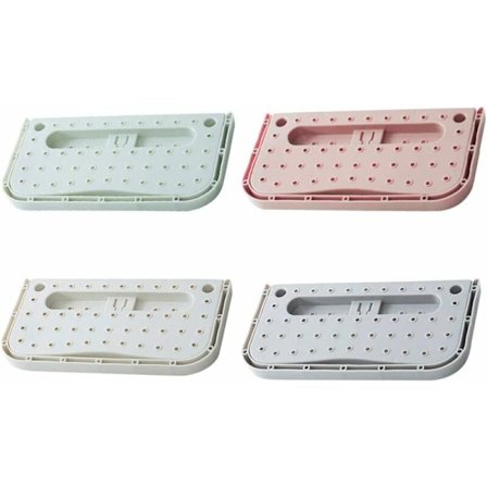 Seinään kiinnitettävä kenkäteline, taitettava riippuva kenkäteline, kotitossujen pidike, kenkäteline, 4 kpl (valkoinen, sininen, vaaleanpunainen, 