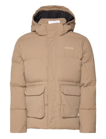 Maddox Down Jacket Vuorillinen Takki Topattu Takki Beige Les Deux