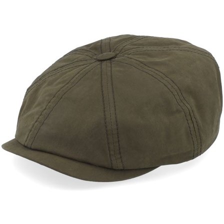Stetson - Grön flatcap Keps - Hatteras Waxed Cotton Dark Green Flat Cap @ Hatstore
