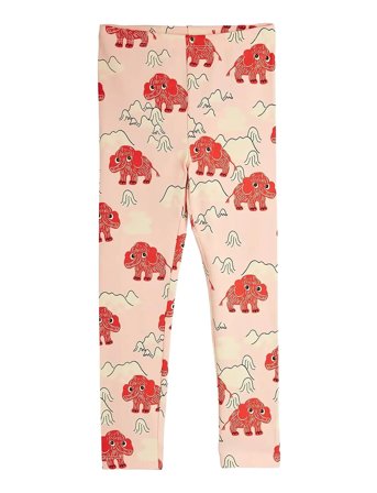 Mini Rodini Mammoth Aop Leggings - Pink - 116/122
