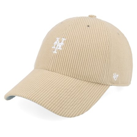 47 Brand - MLB Beige unconstructed Cap - New York Mets MLB Base Runner 47 Clean Up Khaki Dad Cap @ Hatstore
