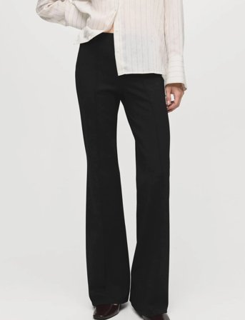 Mango Leggings With Seam Detail - Black - M