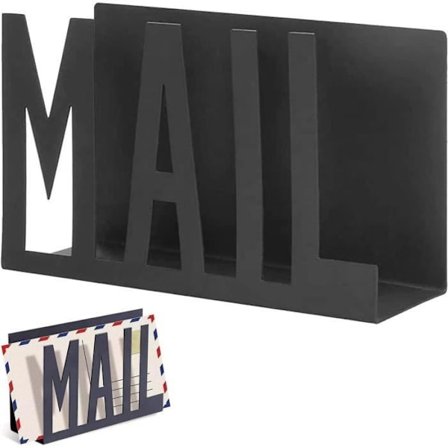 (Svart) Postsorterer - Svart Metall - Brevorganisator - Elegant Design - Kompakt - Holdbar