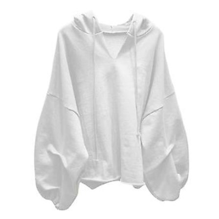 Oversize hættetrøje til kvinder, fritidspullover, hættetrøje til pige, kvinde, mor, kæreste (L Hvid)