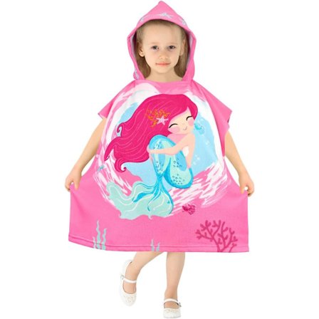 Barnebadeponcho Barnebadehåndkle Jente Strandhåndkle B