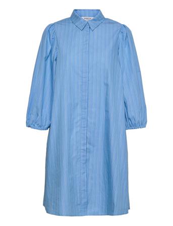 Petronia 3/4 Shirt Dress Stp Blue MOSS COPENHAGEN