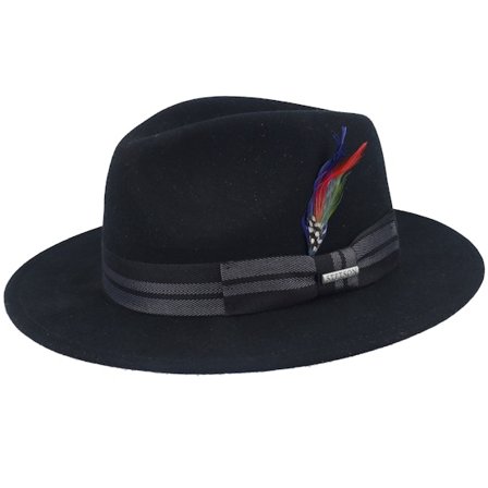Stetson - Zwart traveler Hoed - Woolfelt Black Traveller @ Hatstore