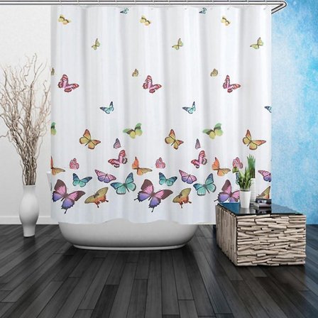 Duschdraperi med krok polyester mögel fri luktfri 180x180cm