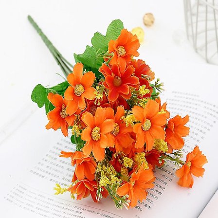 Konstgjord Daisy Blombukett Bröllop Hem Grav Bukett