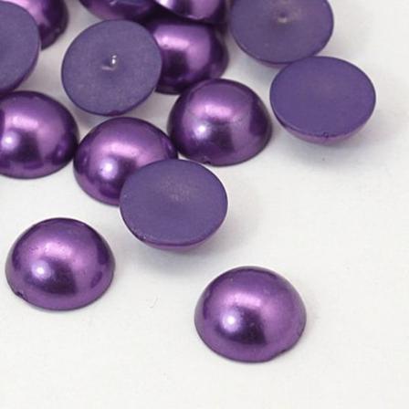 200 Nageldekorationer I Lila Halvpärlor 4 Mm