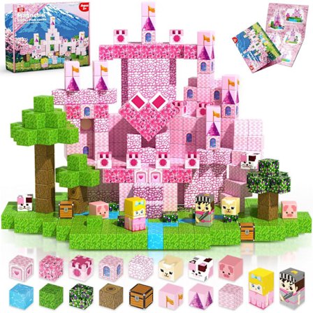 100 PCS Magnetiska Byggklossar – Prinsessslott Byggset, STEM Montessori Leksaker för Barn 3–8 År