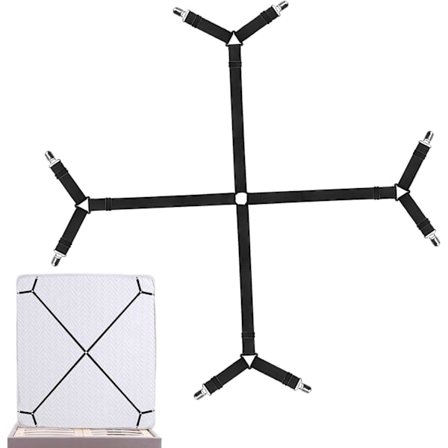 Lakanremmar, Justerbara långa lakanhållare lakan klämmor, lakan spännare med 8 klämmor för lakan cover eller soffa