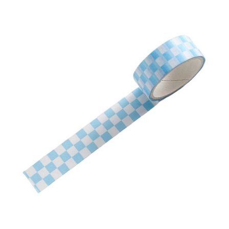 1 rull med washi-tape, klebrig lim, tydelig trykk, avtakbar, falmebestandig, scrapbooking, washi, rutete mønster, papirtape for barn