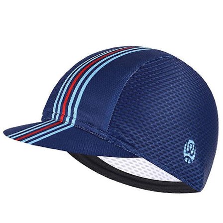 Cykelkasket Åndbar Hjelmforing Solskærmskasket Cykeludstyr Navy blue hat-blue red stripe