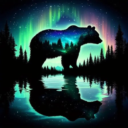 Bjørn Diamantkunstsett - 5D Full Drill DIY Smykkekunst for Nybegynnere, 30x30 cm