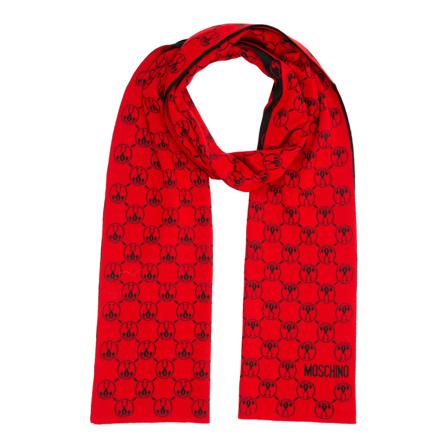 Moschino Double Question Mark Wool Halstørklæde Rød, Dame, Størrelse: ONE Size