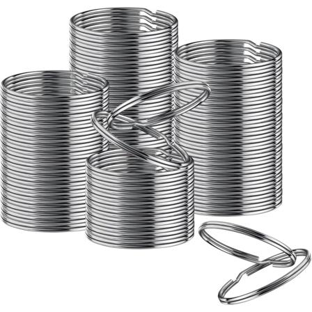 50-pack 28 mm Nickelförgyllda Ringar med Runda Silverstålkanter