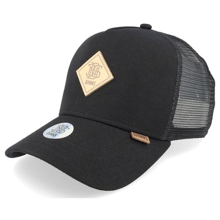 Djinns - Schwarz trucker Cap - Hft Cap Cotton Knit Black Trucker @ Hatstore