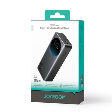 Joyroom 30000mAh 65W strømbank med digital skjerm (JR-PBF05) - svart
