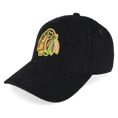 American Needle - NHL Svart adjustable Caps - Chicago Blackhawks Corduroy Valin Black A-frame Adjustable @ Hatstore