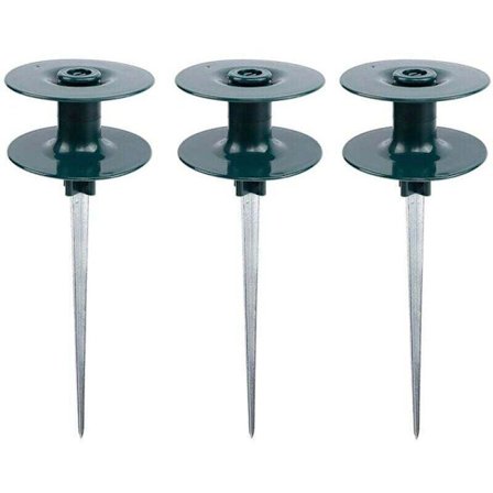 3-pack Trädgårdsslangstyrningar, Kraftig Rostfri Zink med Mörkgrön Metallpinne för Vattning, Vattenslangstyrningar, Zinkpinneguide