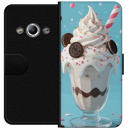 Yhteensopiva Lompakkokotelo Samsung Galaxy Xcover 3 Milkshake juliste jäätelö lasi jälkiruoka keksit kerma Oreo makeiset karkki kawaii sininen tau