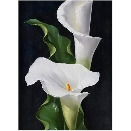 DIY Ny Ankomst 5D Diamantmalerisett Hvit Lotus Kunst, Full Drill Calla Lily Rhinestone Broderte Kryssbroderi Forbruksvarer Håndverk Lerret Veggdekor 